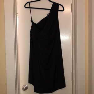DKNY one shoulder black dress